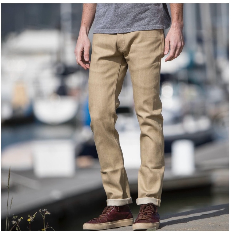GUSTIN JAPAN SAND SLIM SELVEDGE DENIM JEANS SIZE 33
